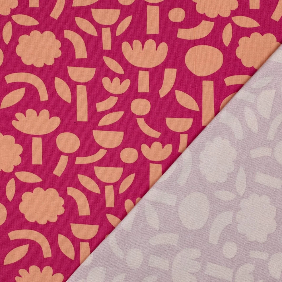 Bio Jersey Jennifer Bouron Blumen Abstrakt Fuchsia