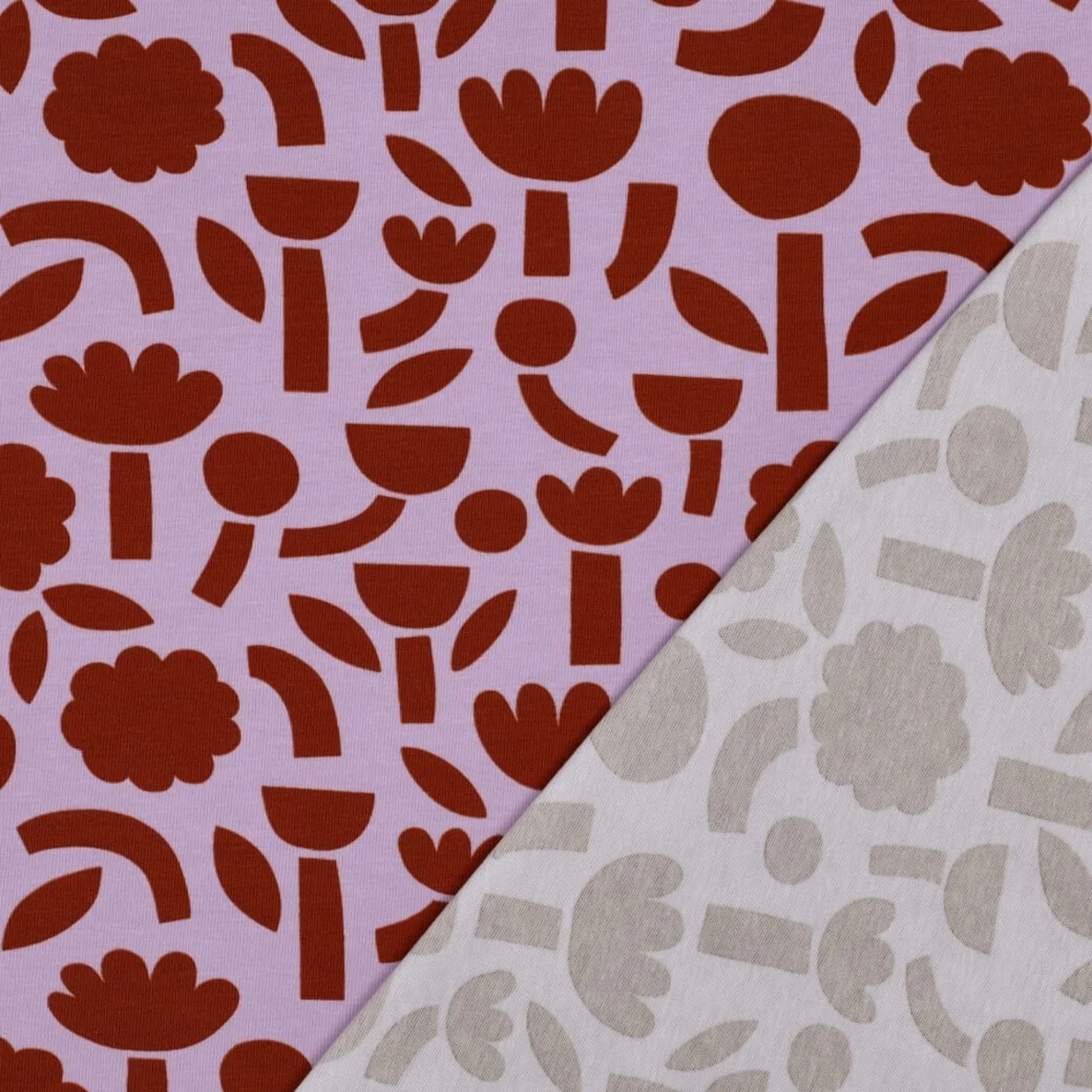 Bio Jersey Jennifer Bouron Blumen Abstrakt Lavendel