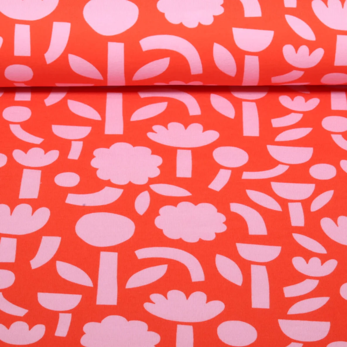 Bio Jersey Jennifer Bouron Blumen Abstrakt Orange