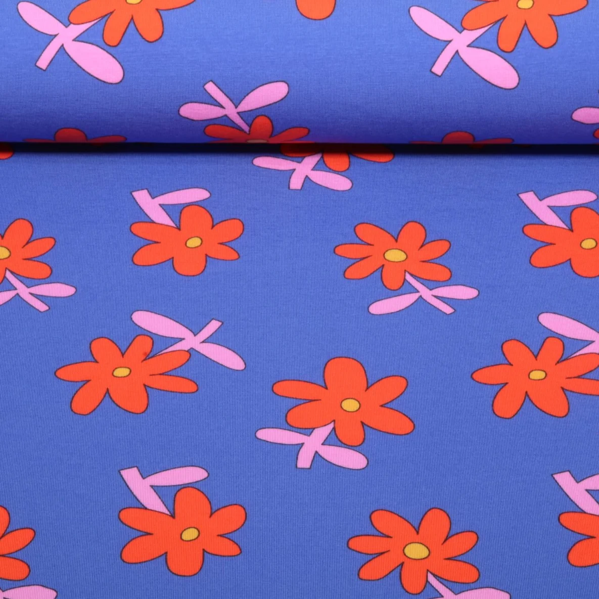 Bio Jersey Jennifer Bouron Blumen Blau