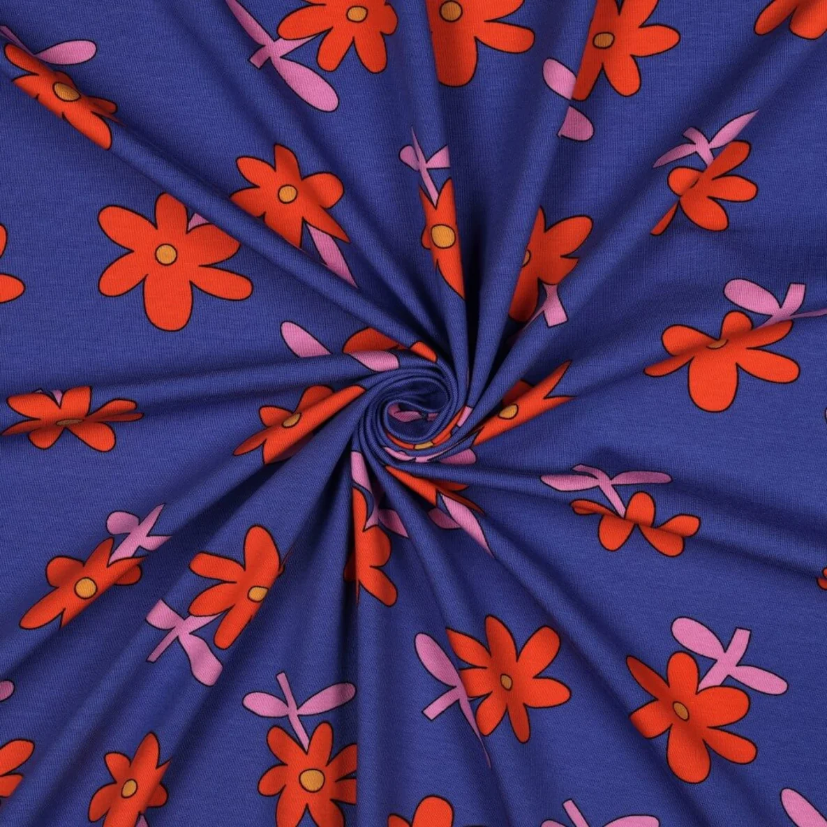 Bio Jersey Jennifer Bouron Blumen Blau