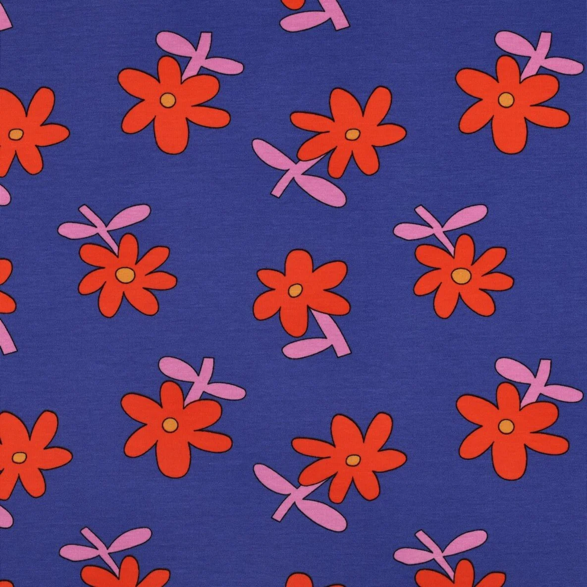 Bio Jersey Jennifer Bouron Blumen Blau