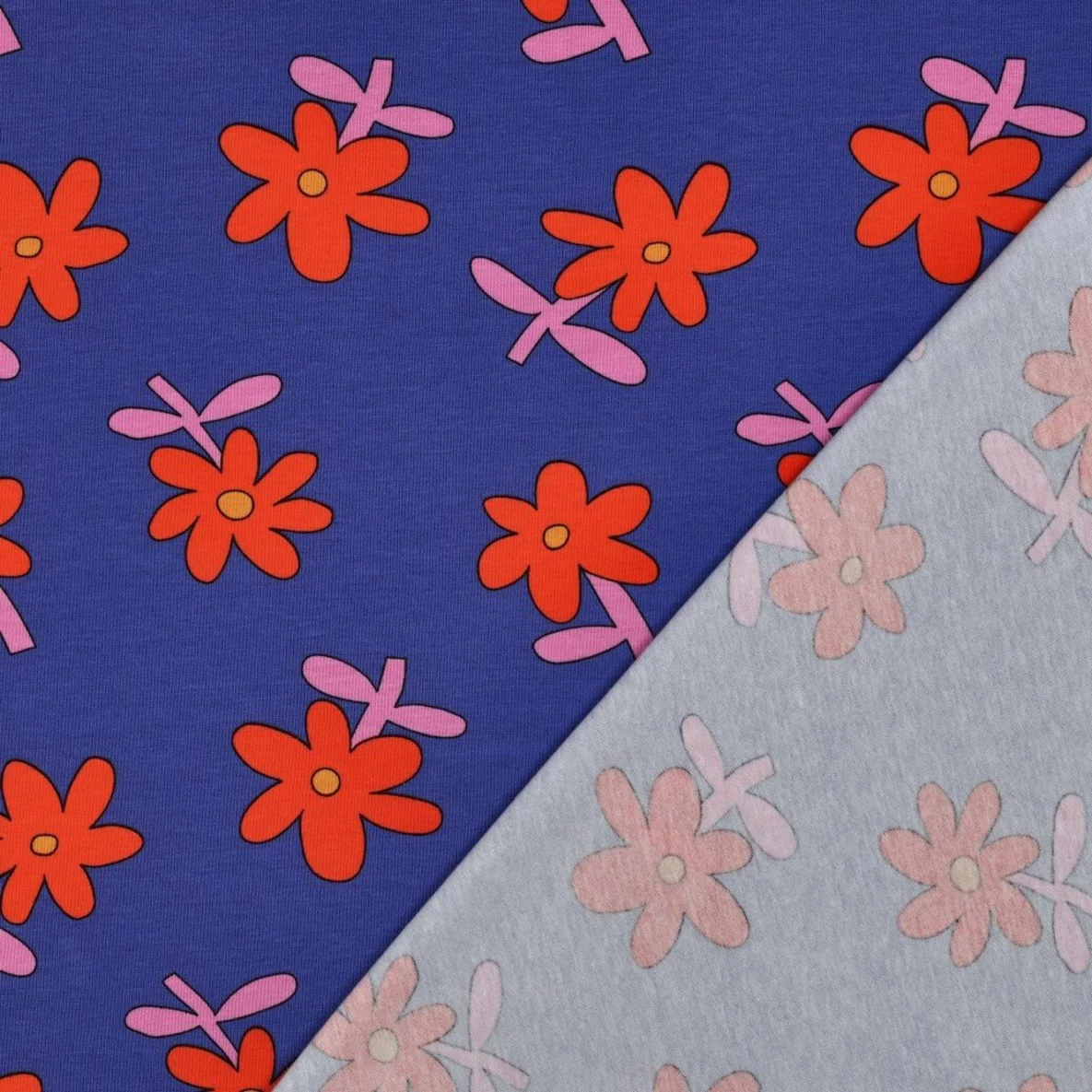 Bio Jersey Jennifer Bouron Blumen Blau