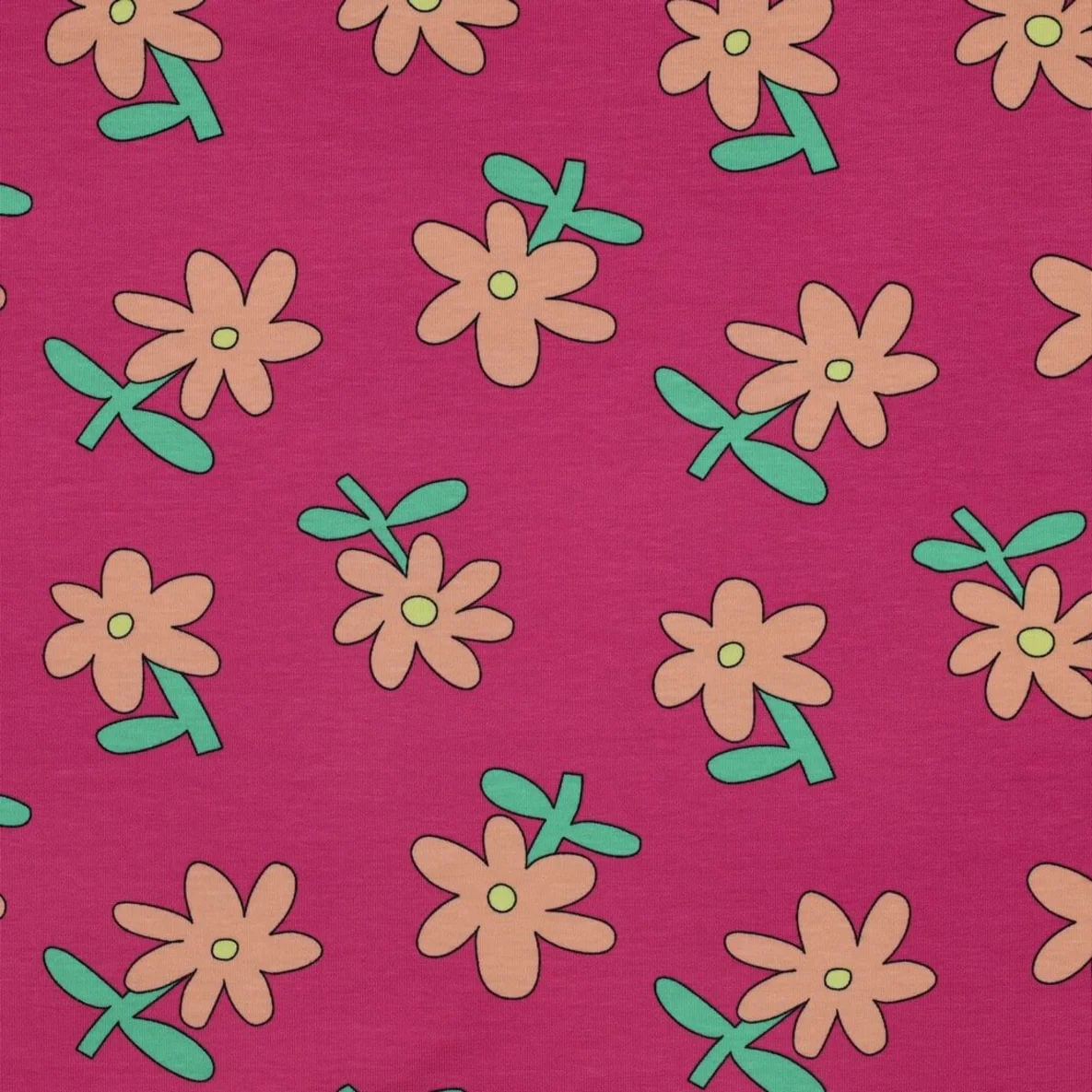 Bio Jersey Jennifer Bouron Blumen Fuchsia