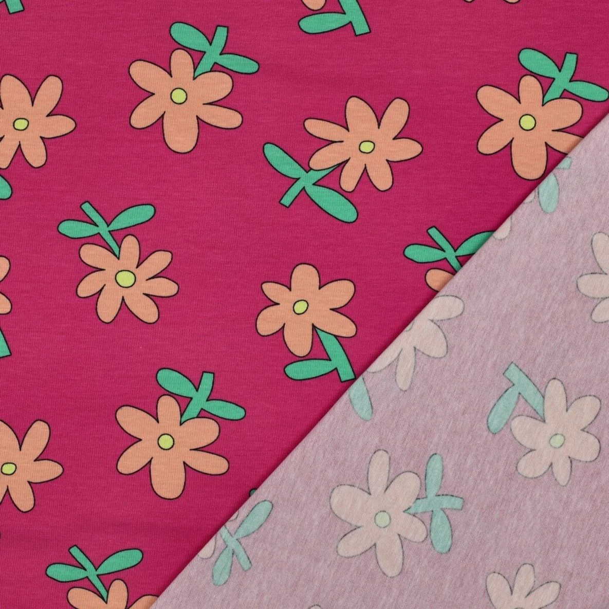 Bio Jersey Jennifer Bouron Blumen Fuchsia