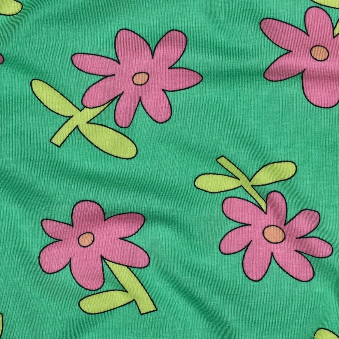 Bio Jersey Jennifer Bouron Blumen Grün