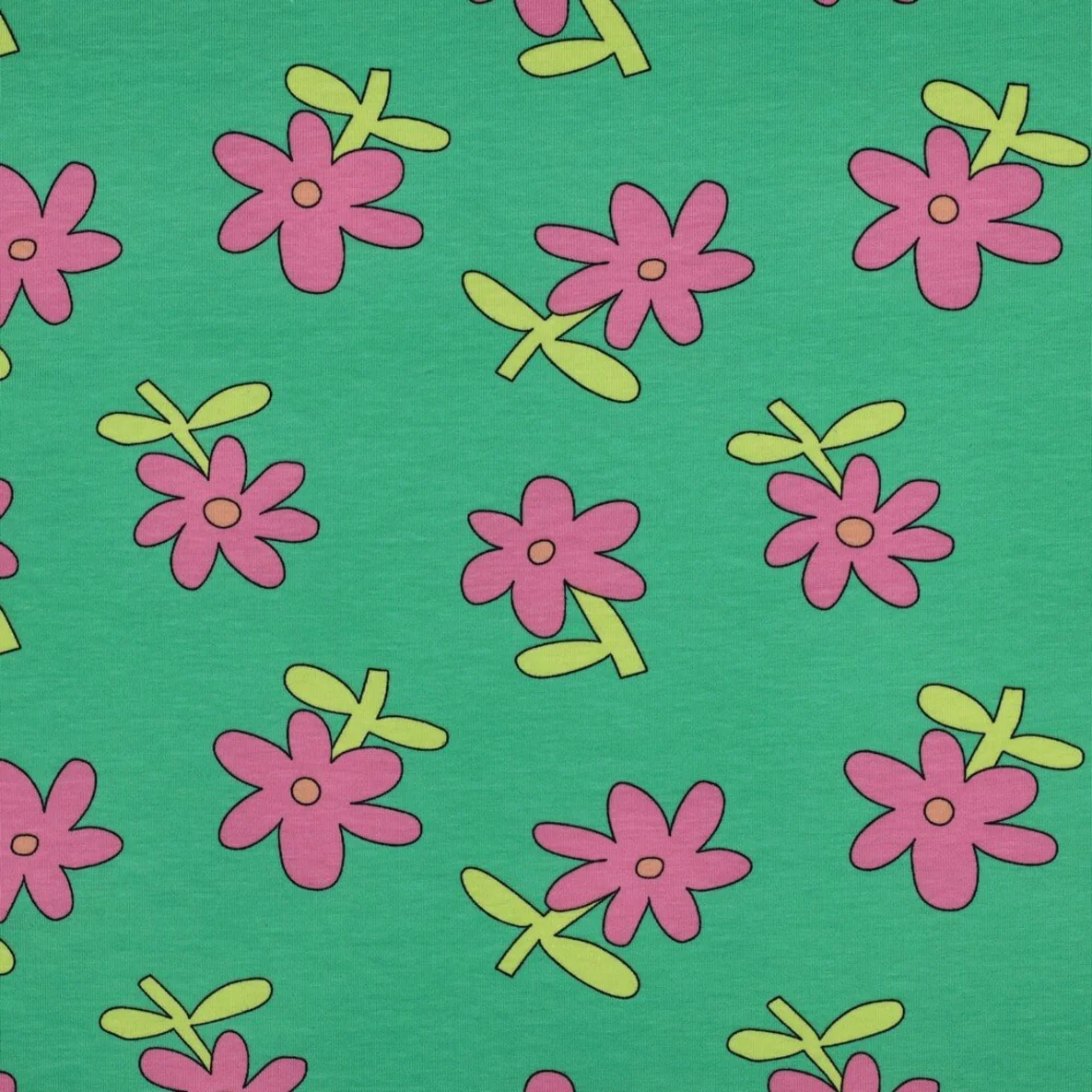 Bio Jersey Jennifer Bouron Blumen Grün