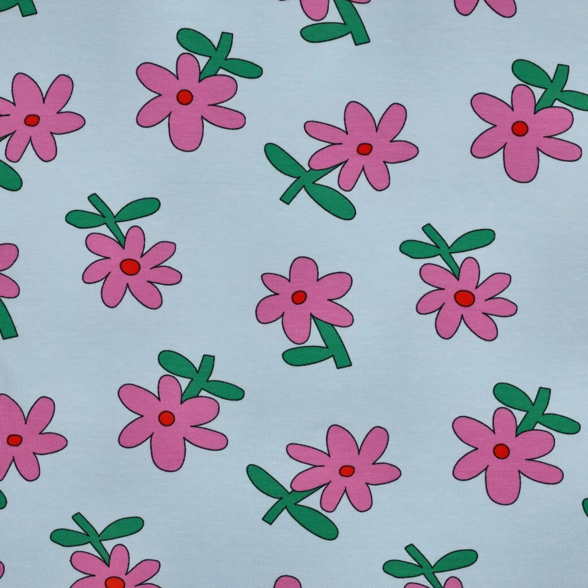 Bio Jersey Jennifer Bouron Blumen Hellblau