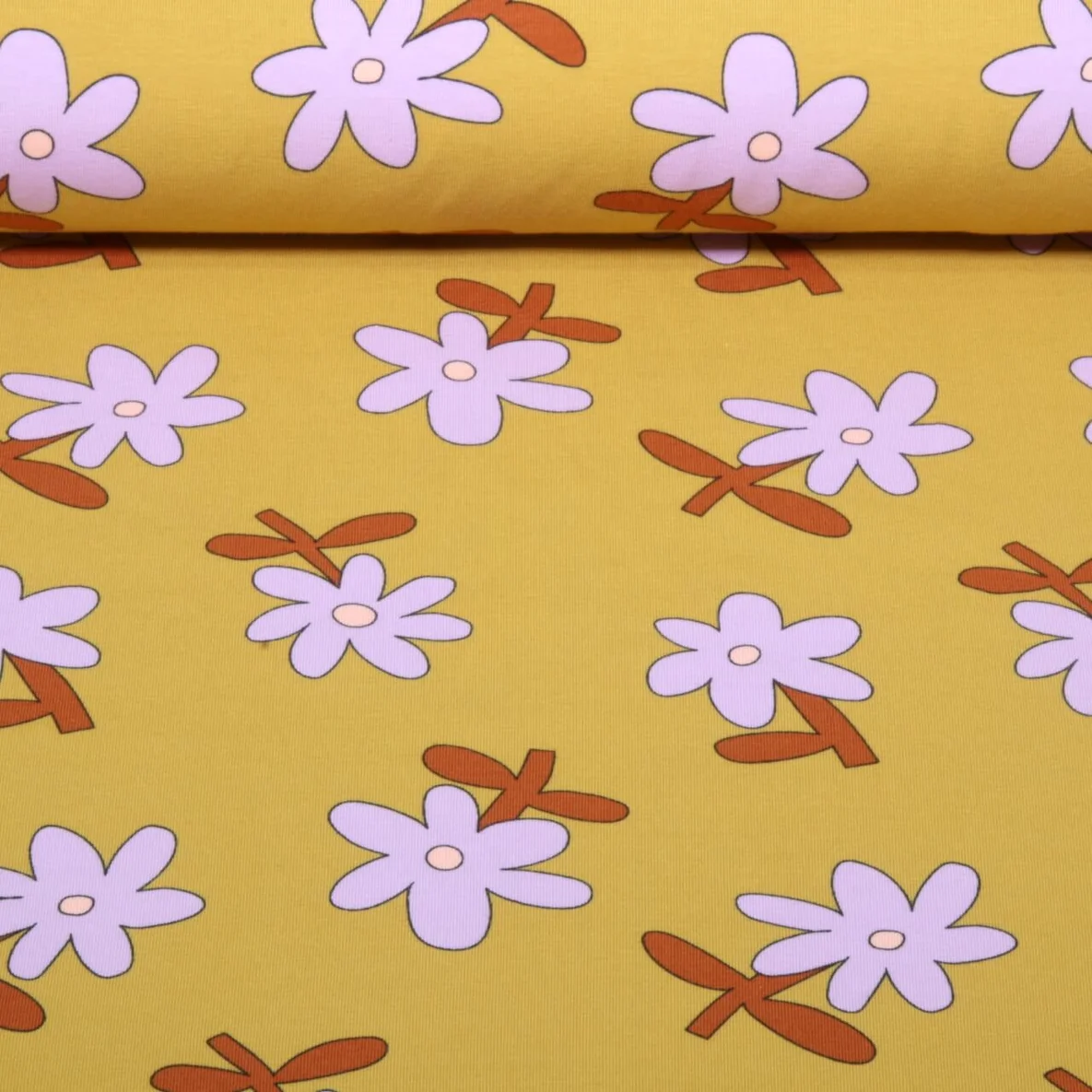Bio Jersey Jennifer Bouron Blumen Ocker