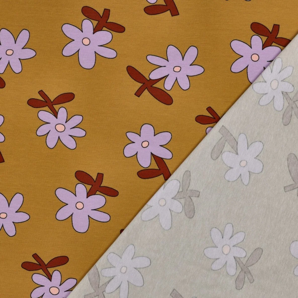 Bio Jersey Jennifer Bouron Blumen Ocker