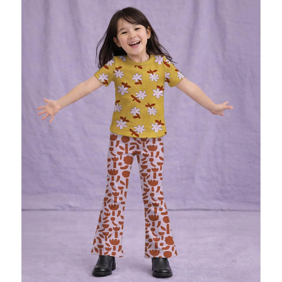 Bio Jersey Jennifer Bouron Blumen Ocker