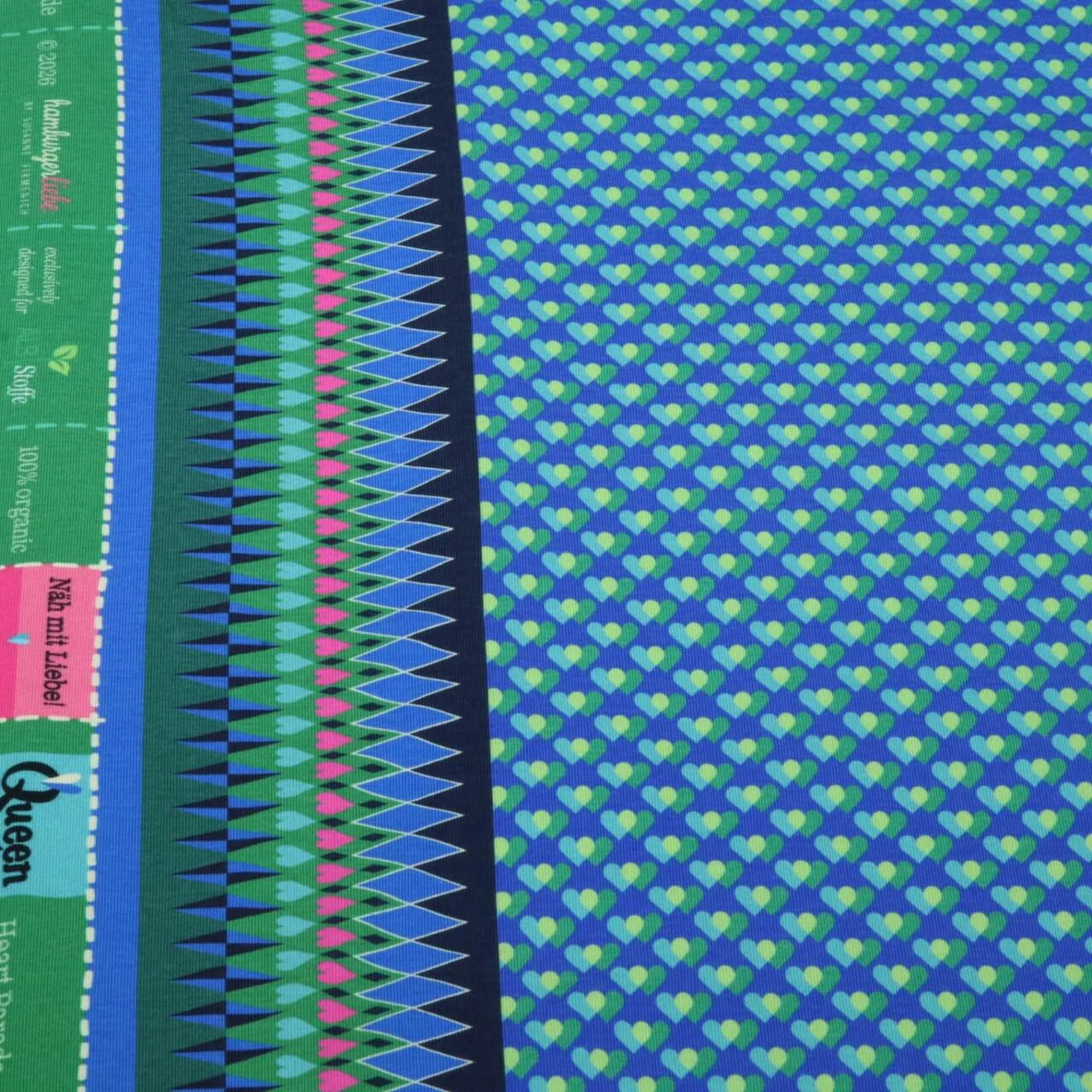 Bio Jersey "Queen Of Hearts" Heart Parade Blau