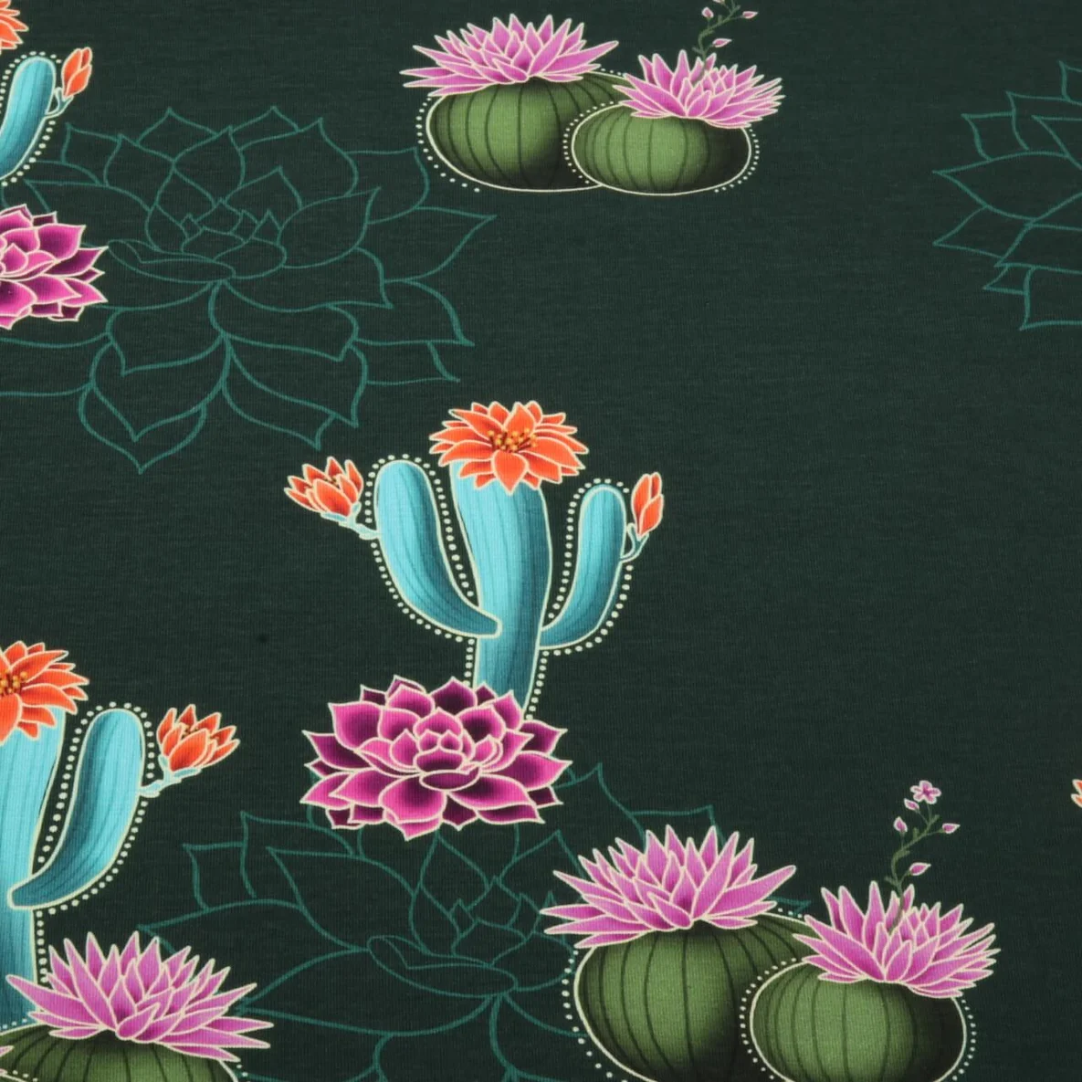 Bio Jersey "Western Fairy Tales" Prairie Blossom Grün