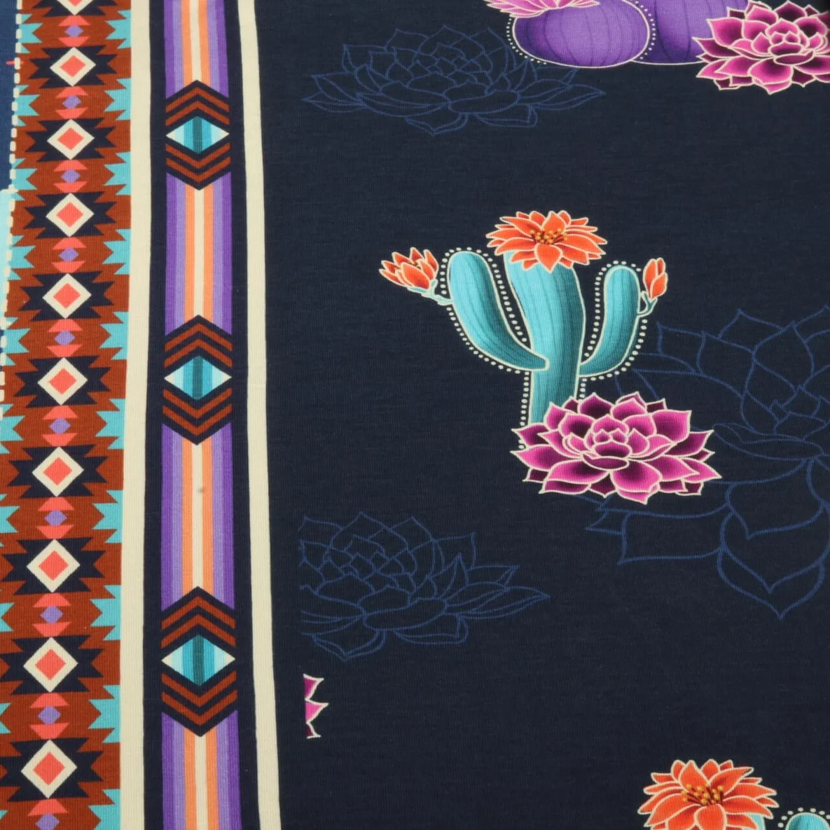 Bio Jersey "Western Fairy Tales" Prairie Blossom Navy