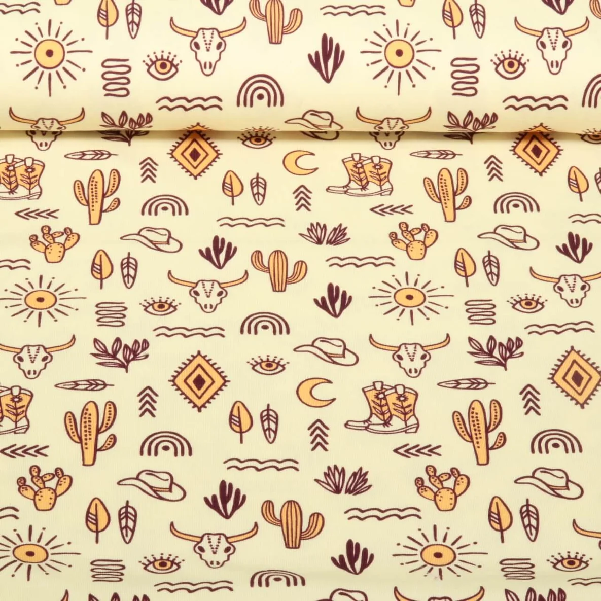 Bio Jersey "Western Fairy Tales" Yeehaw Ecru