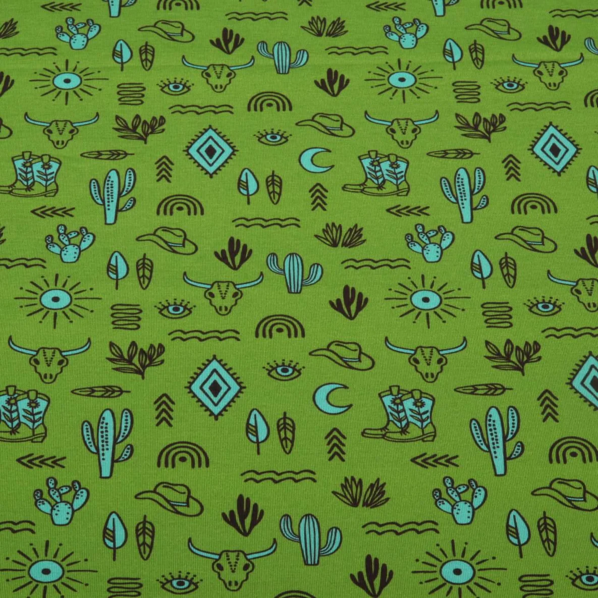 Bio Jersey "Western Fairy Tales" Yeehaw Grün