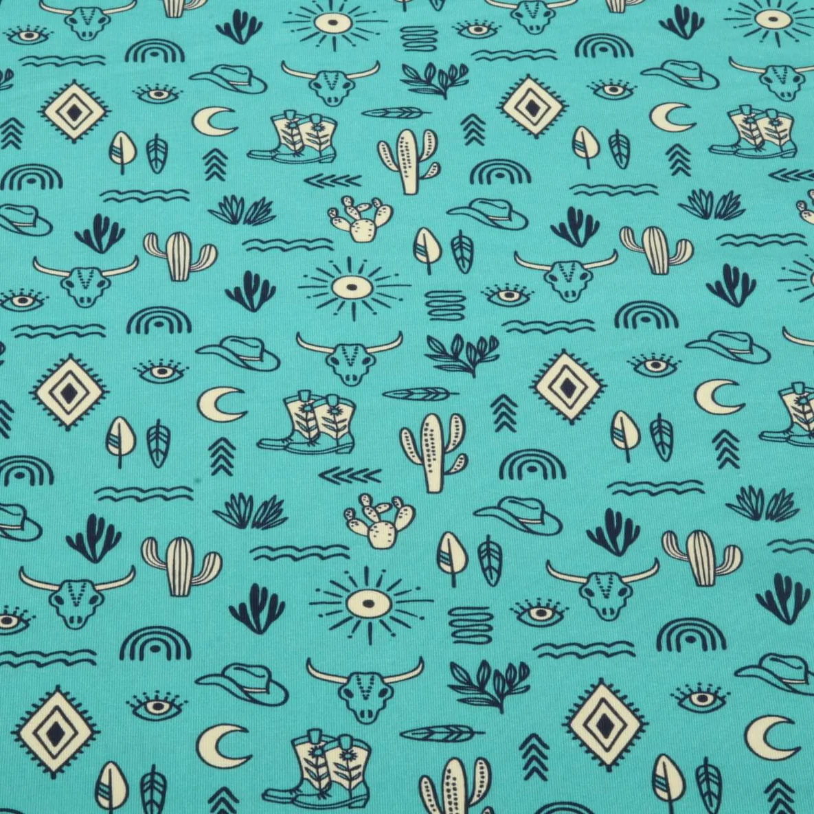 Bio Jersey " Western Fairy Tales" Yeehaw Türkis