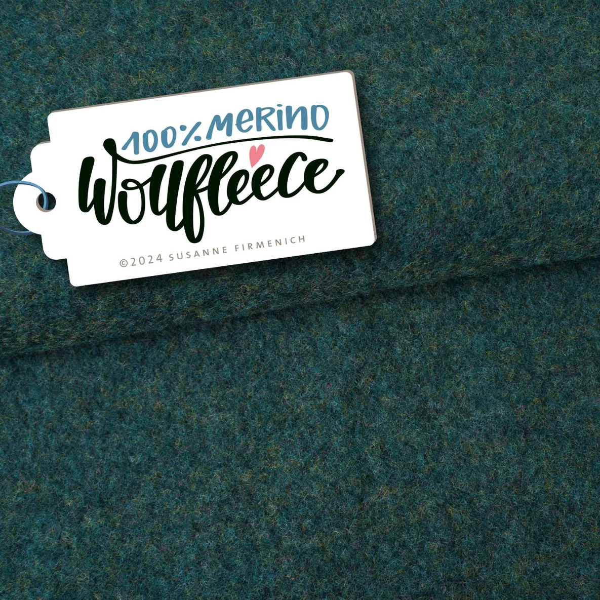 Bio Merino Wollfleece Grün Melange 