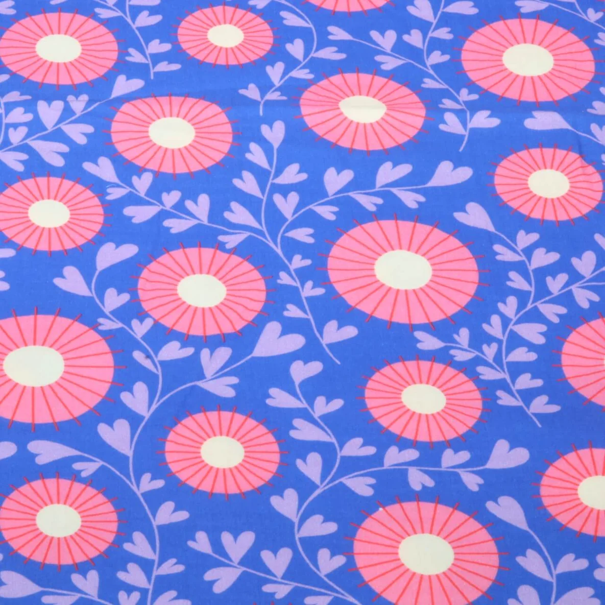 Bio Musselin Glatt "Queen Of Hearts" Court Garden Blau