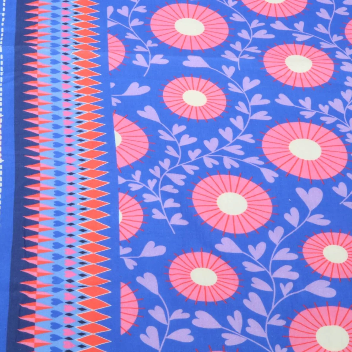 Bio Musselin Glatt "Queen Of Hearts" Court Garden Blau