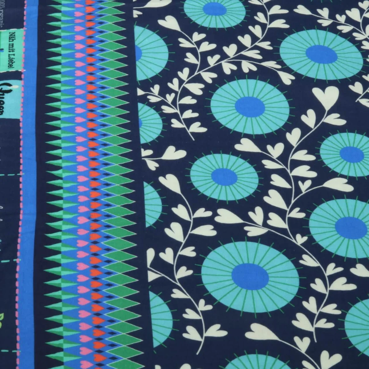 Bio Musselin Glatt "Queen Of Hearts" Court Garden Navy