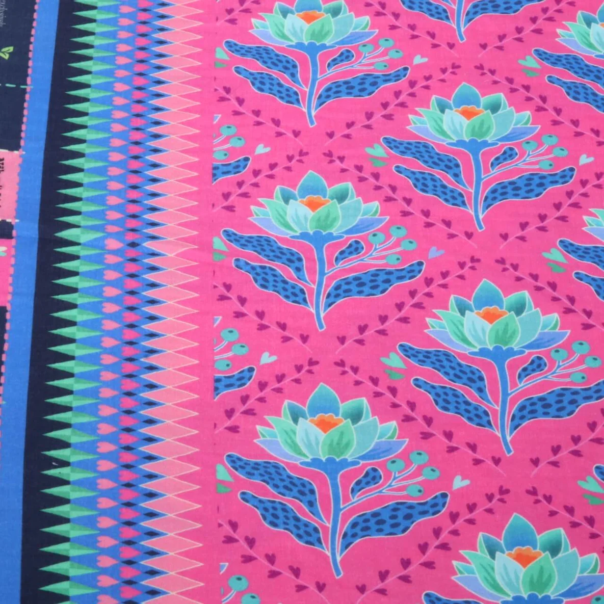 Bio Musselin Glatt "Queen Of Hearts" Lotus Royal Pink