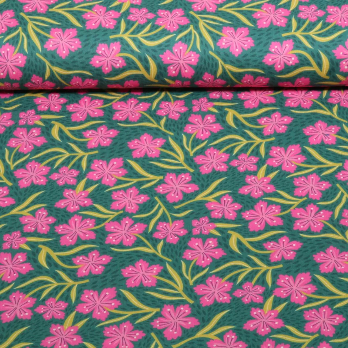 Bio Musselin Glatt "Southern Ease" Bloom Drift Grün