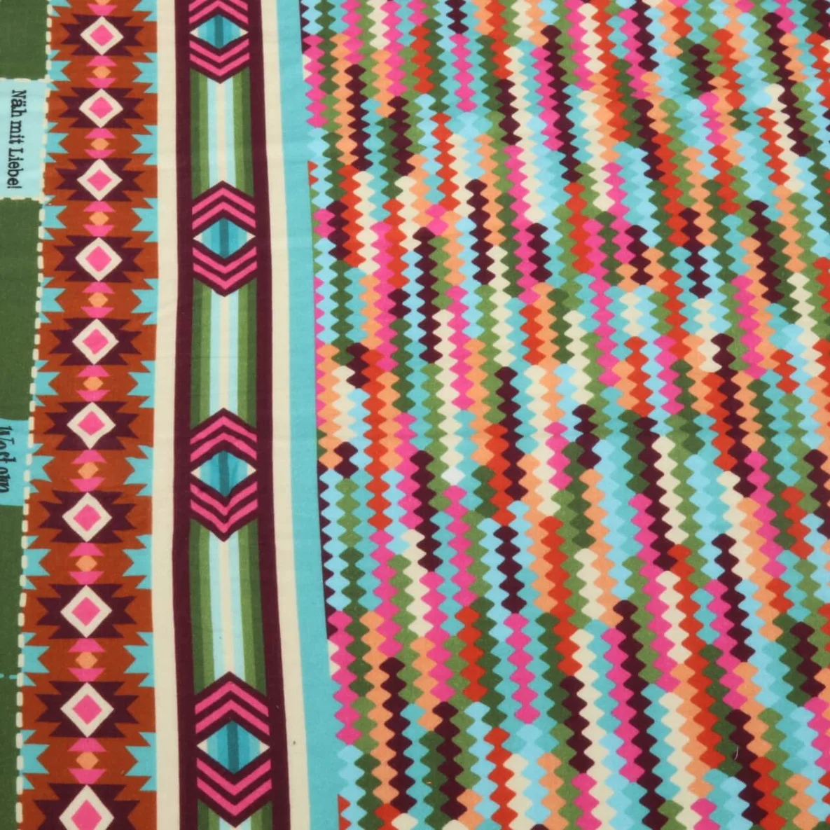 Bio Musselin Glatt "Western Fairy Tales" Tracks Grün