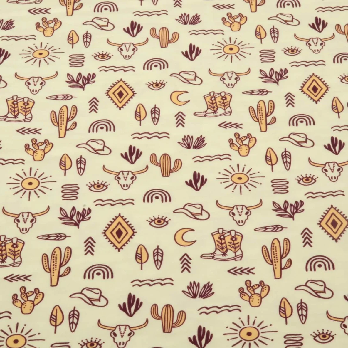 Bio Musselin Glatt "Western Fairy Tales" Yeehaw Ecru