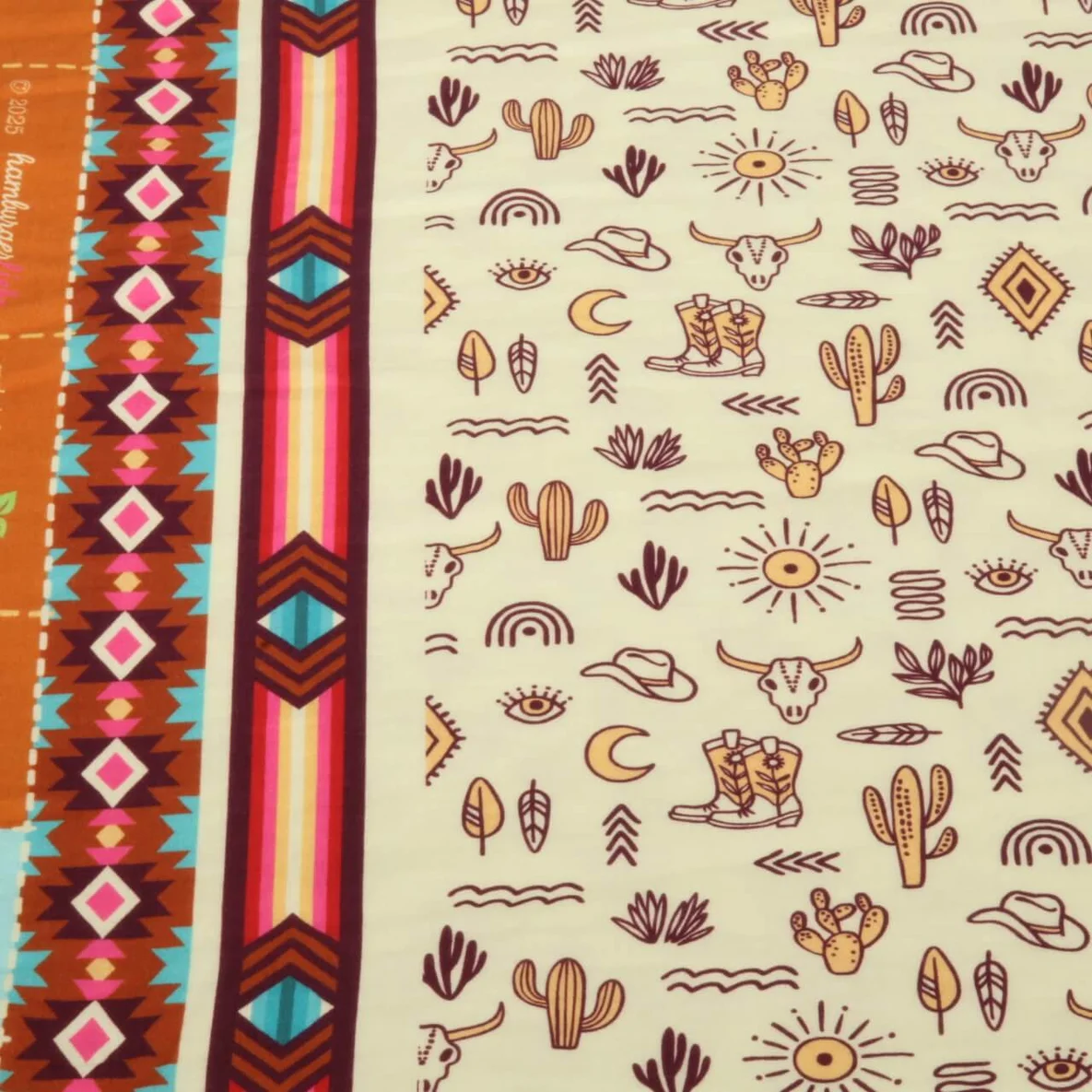 Bio Musselin Glatt "Western Fairy Tales" Yeehaw Ecru