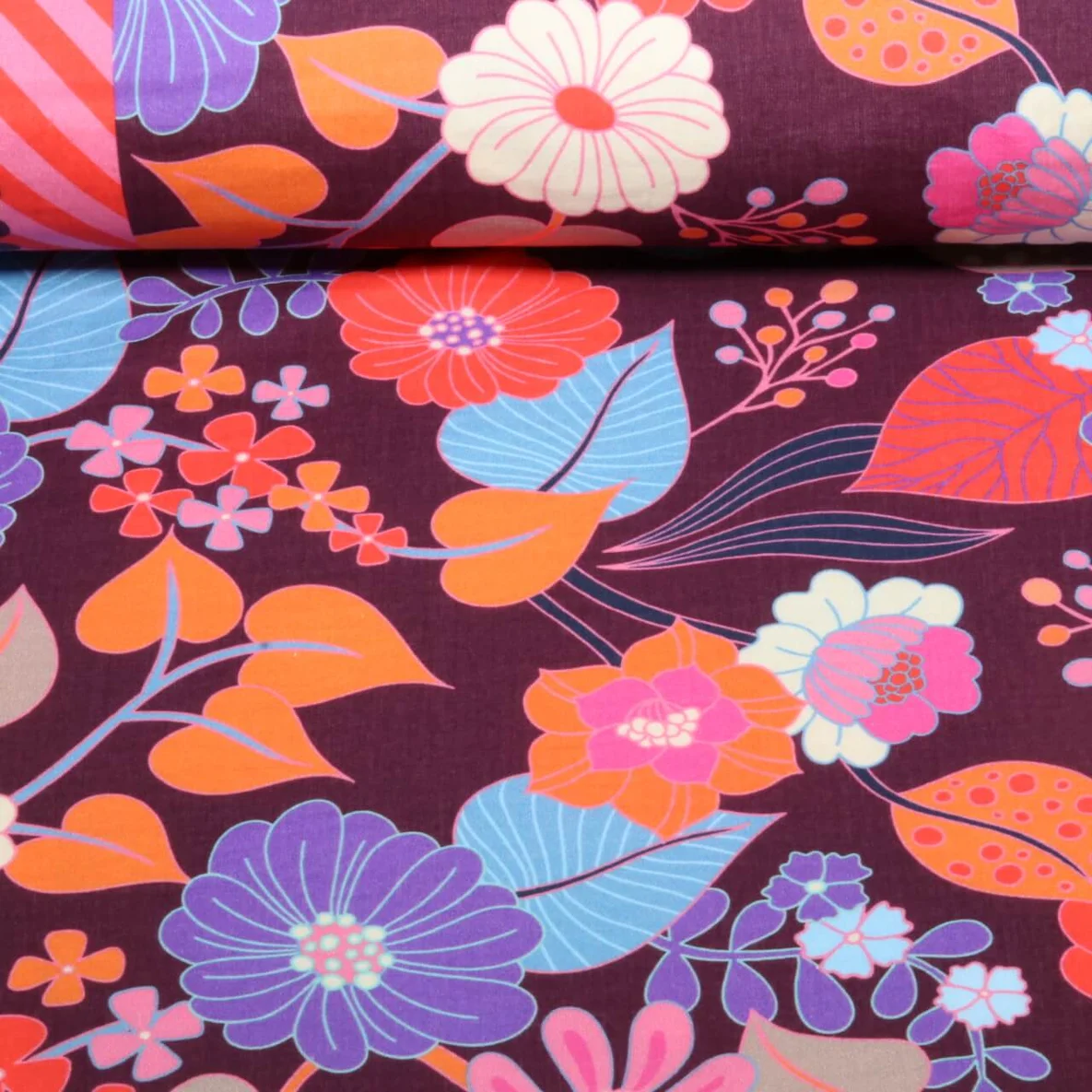 Bio Musselin "Gleam" Bloomorama Bordeaux