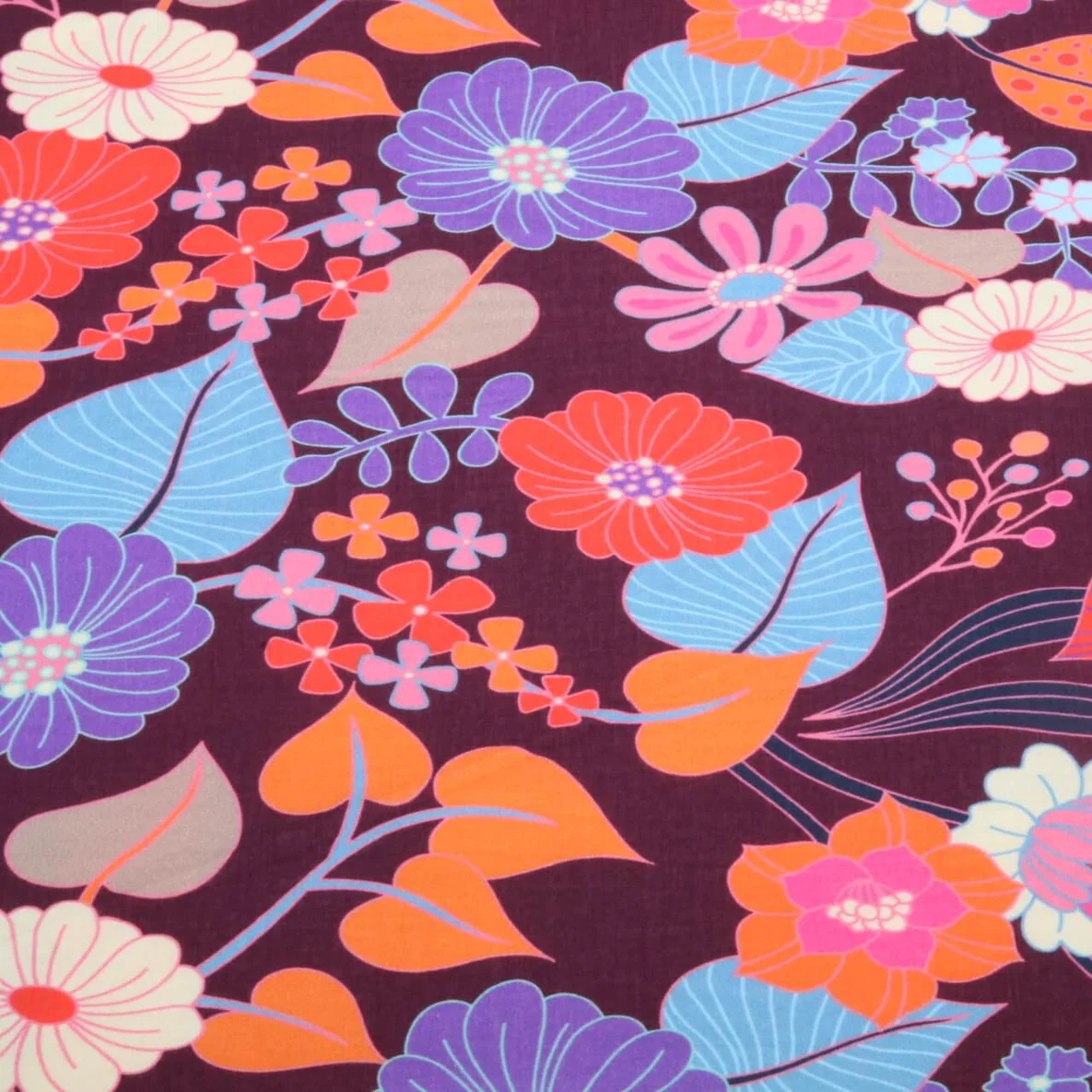 Bio Musselin "Gleam" Bloomorama Bordeaux