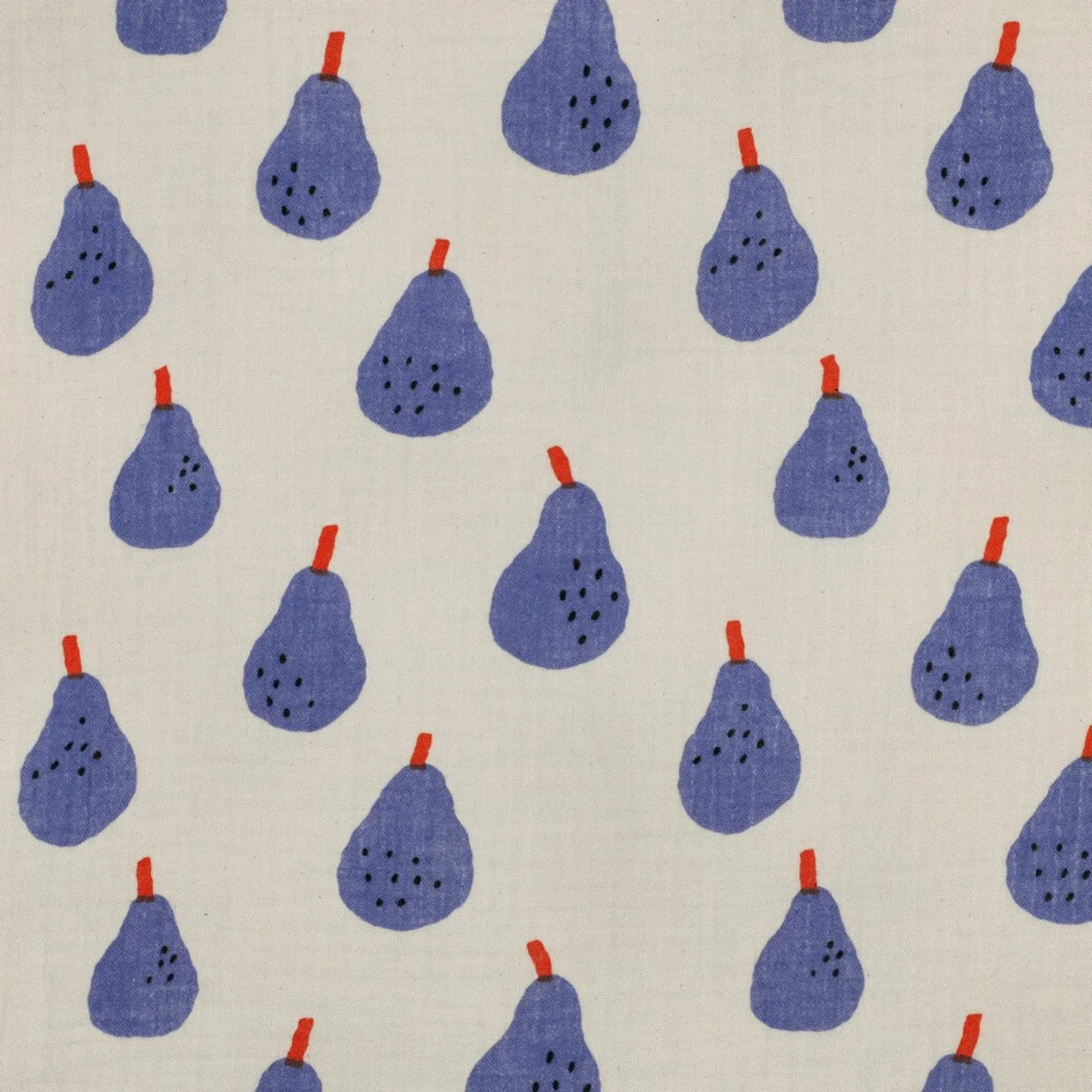 Bio Musselin Jennifer Bouron Birnen Natur Blau