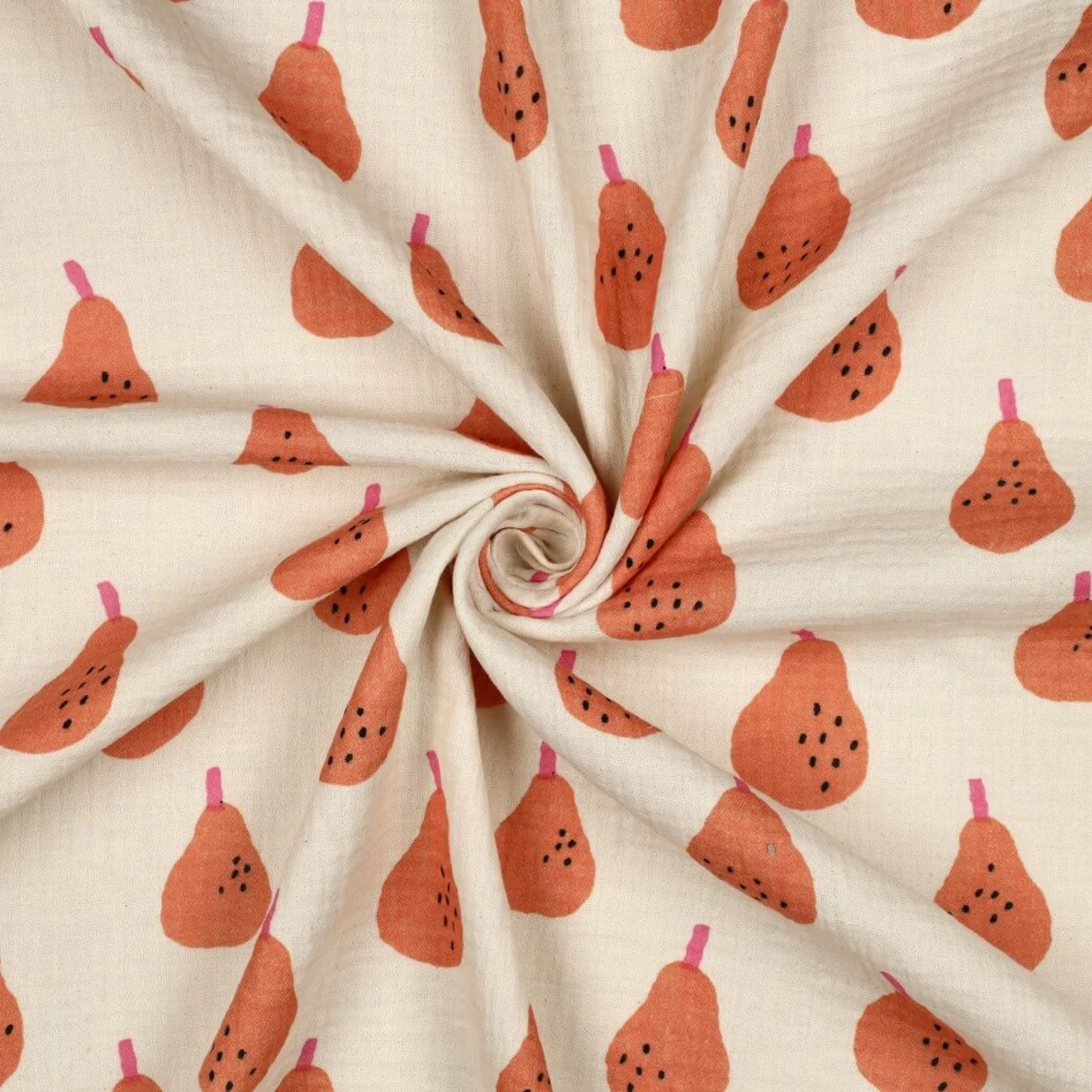 Bio Musselin Jennifer Bouron Birnen Natur Orange