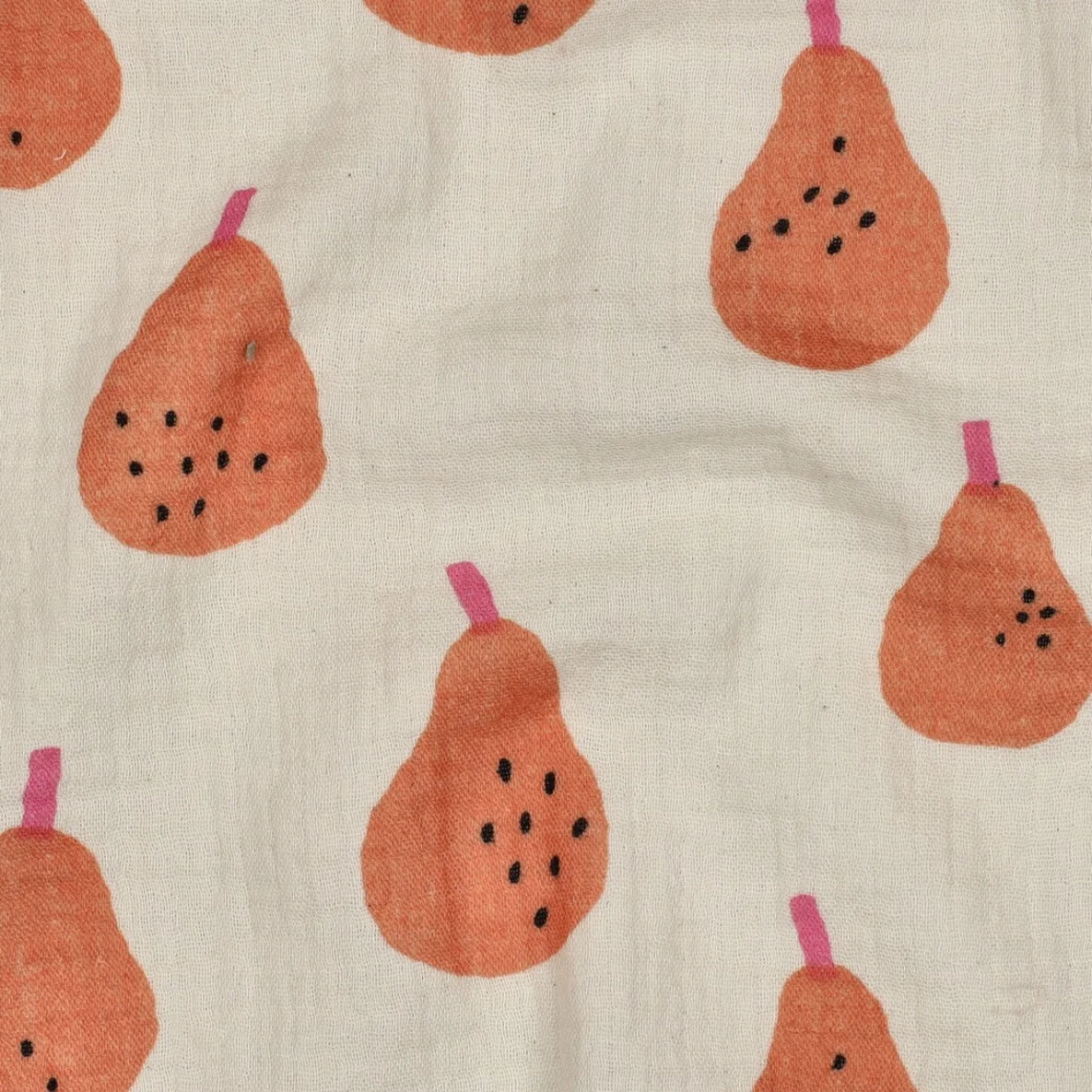 Bio Musselin Jennifer Bouron Birnen Natur Orange