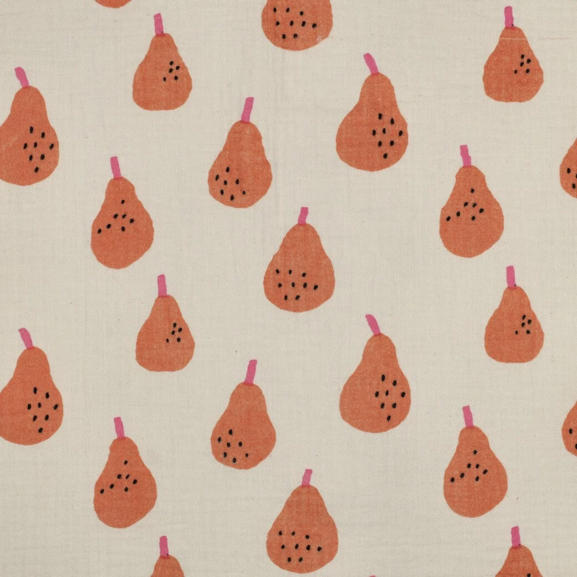 Bio Musselin Jennifer Bouron Birnen Natur Orange