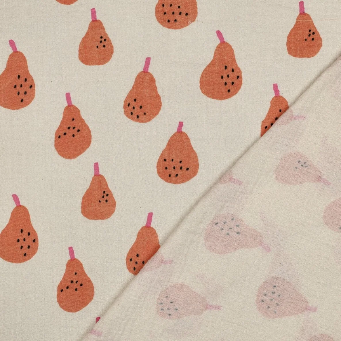 Bio Musselin Jennifer Bouron Birnen Natur Orange