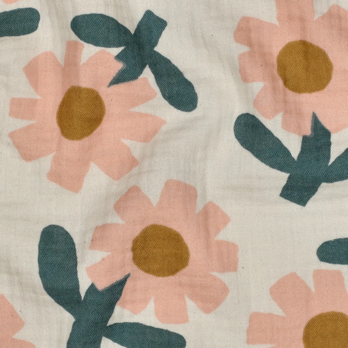 Bio Musselin Jennifer Bouron Blumen Natur Lachs