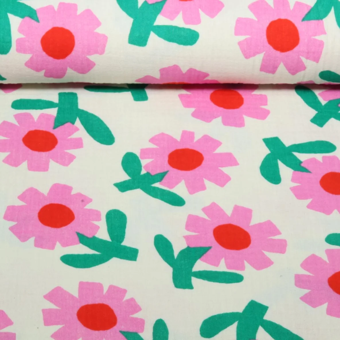 Bio Musselin Jennifer Bouron Blumen Natur Pink