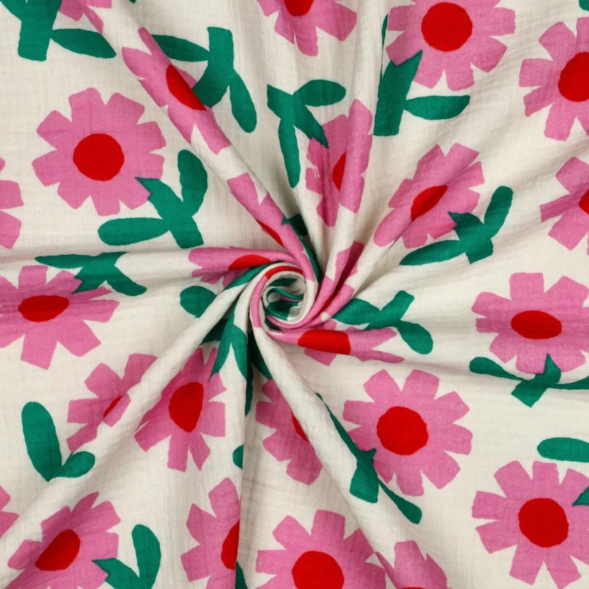Bio Musselin Jennifer Bouron Blumen Natur Pink