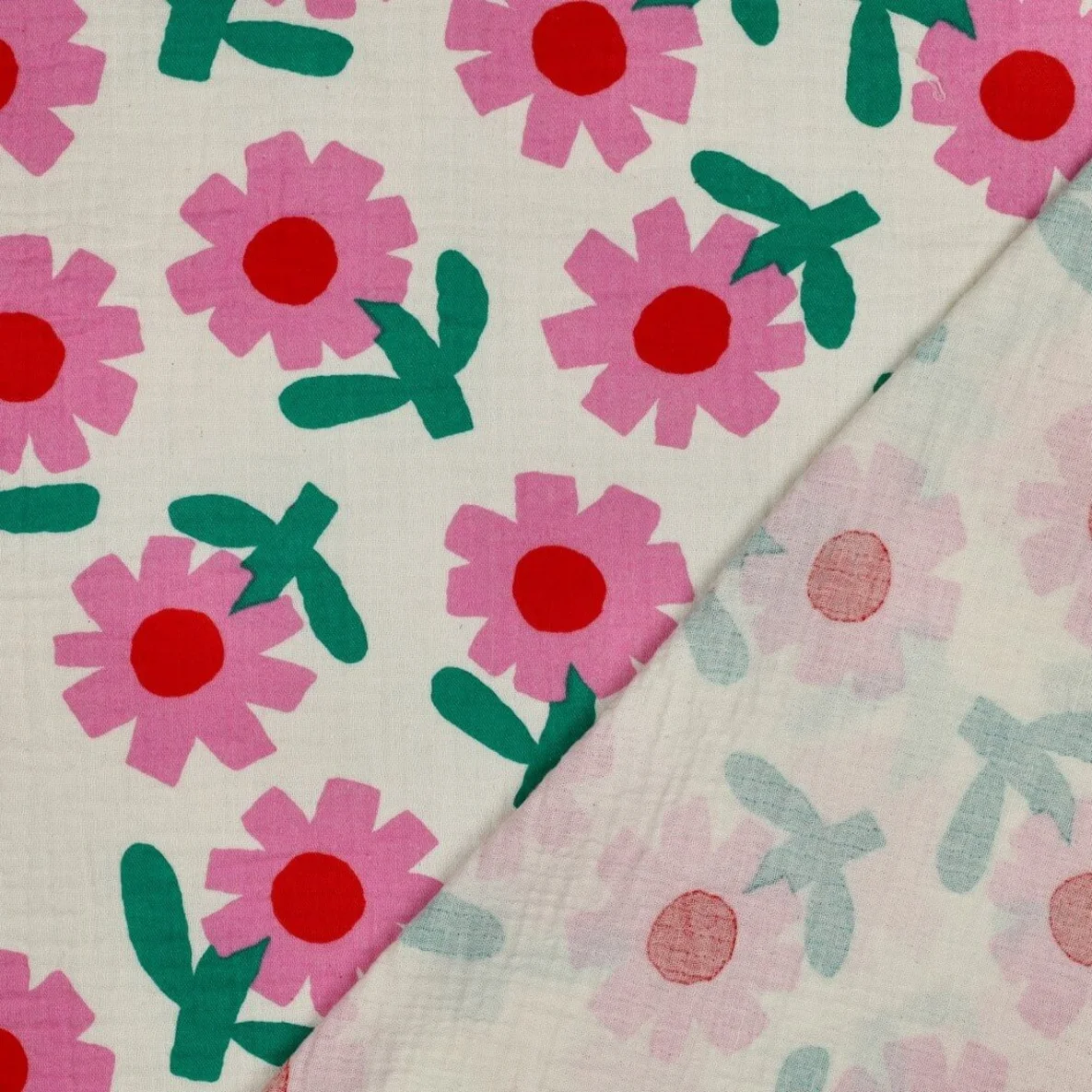Bio Musselin Jennifer Bouron Blumen Natur Pink