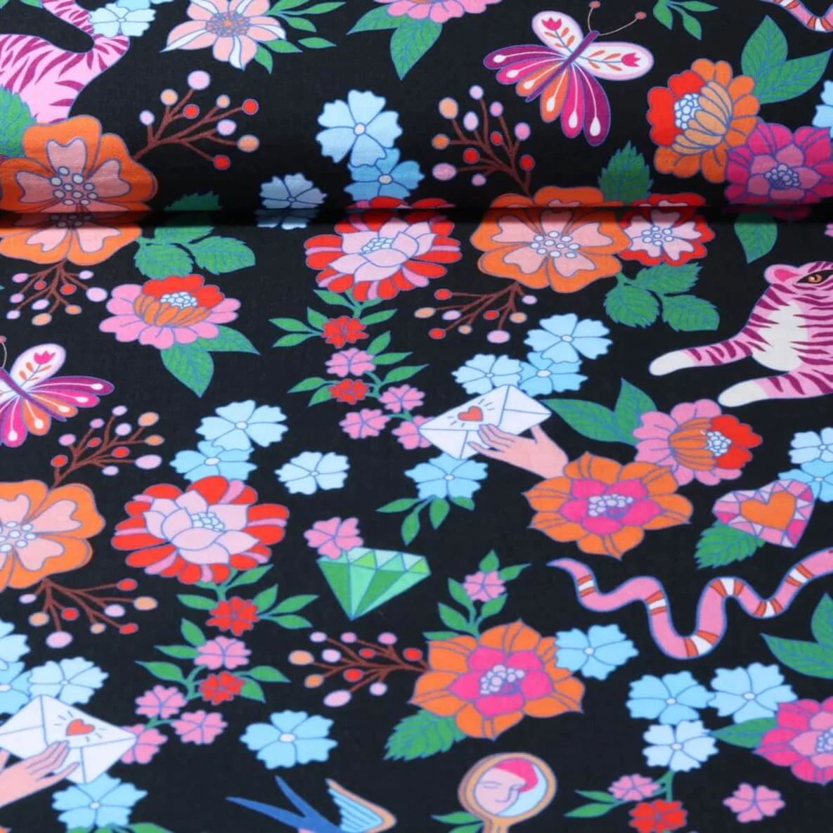 Bio-Musselin "Mixed Emotions" Schwarz