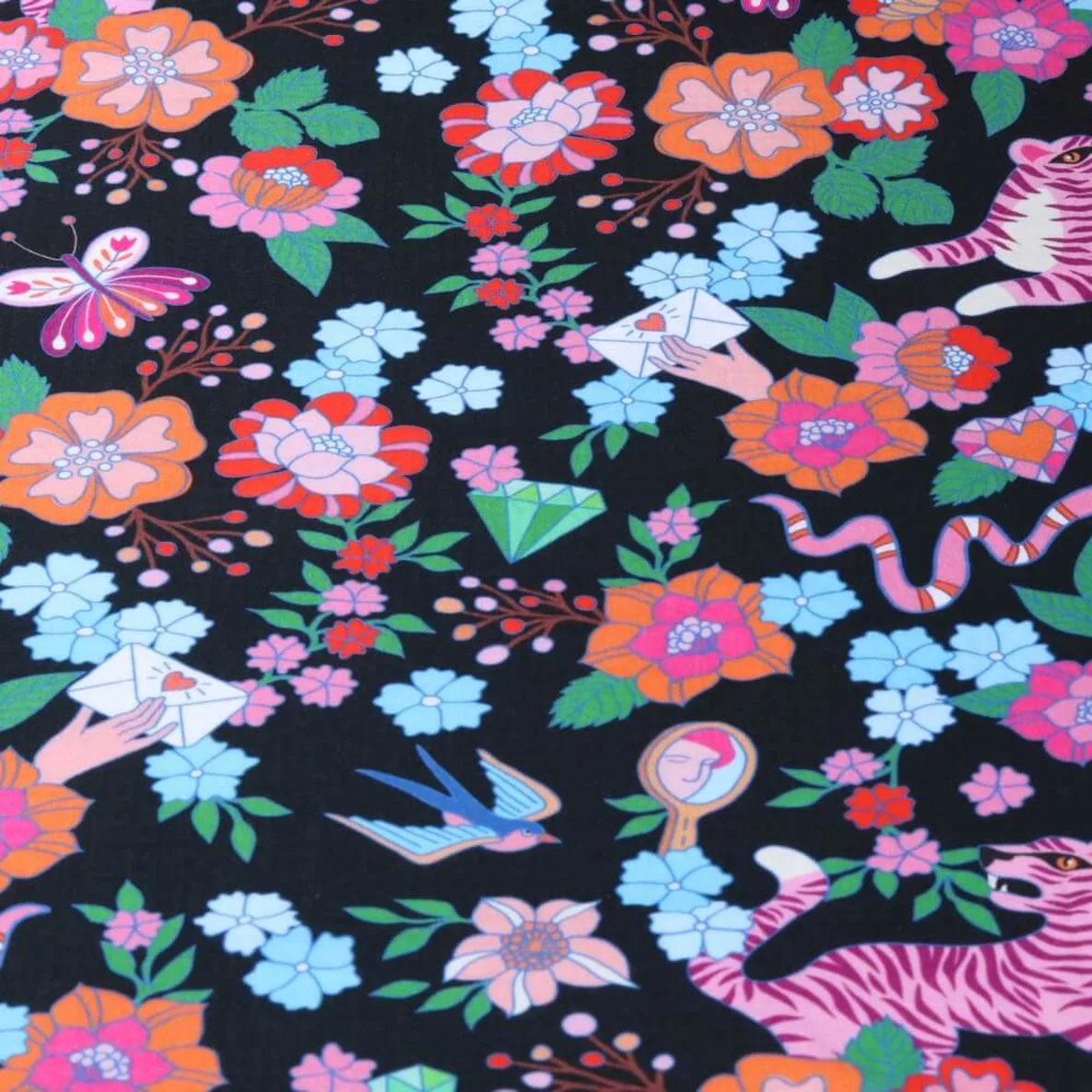 Bio-Musselin "Mixed Emotions" Schwarz