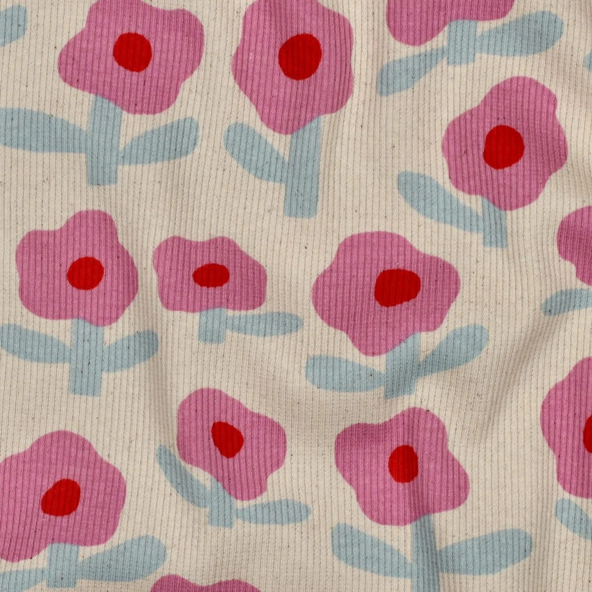 Bio Rippjersey Jennifer Bouron Blumen Natur Rosa
