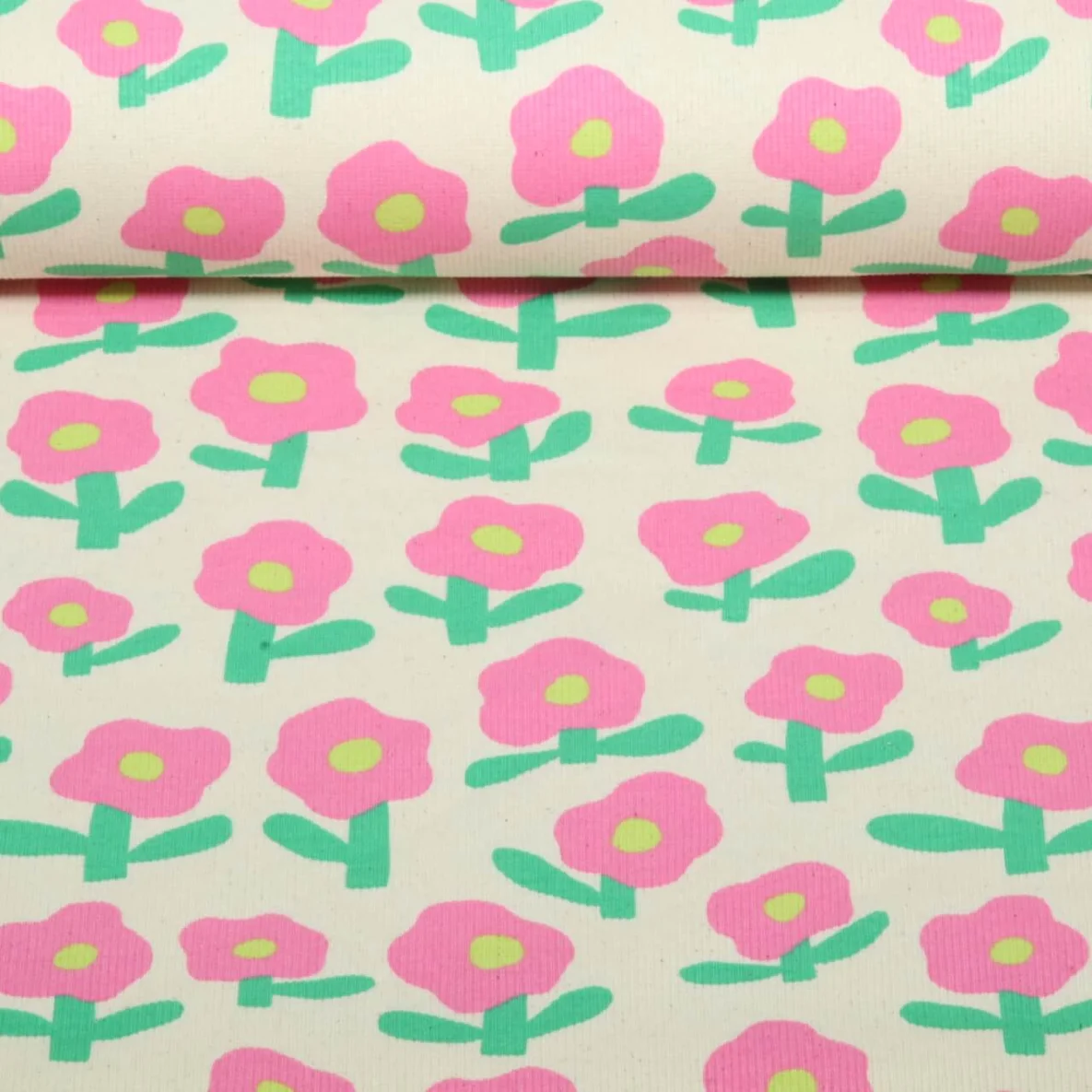 Bio Rippjersey Jennifer Bouron Blumen Natur Rosa