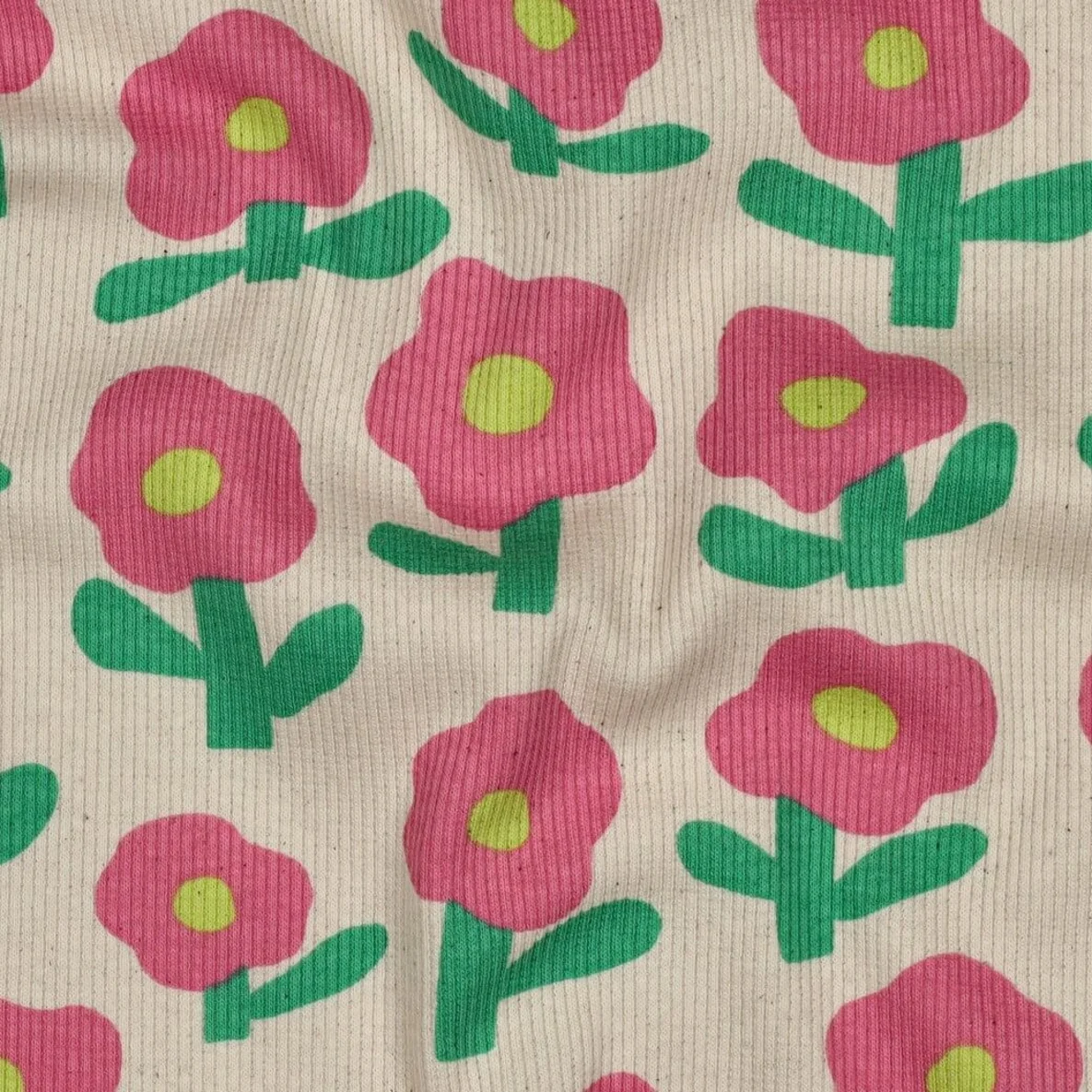 Bio Rippjersey Jennifer Bouron Blumen Natur Rosa