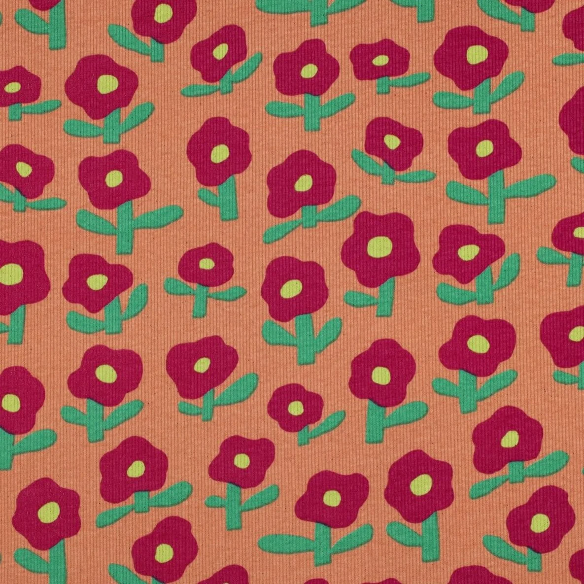 Bio Rippjersey Jennifer Bouron Blumen Pfirsich