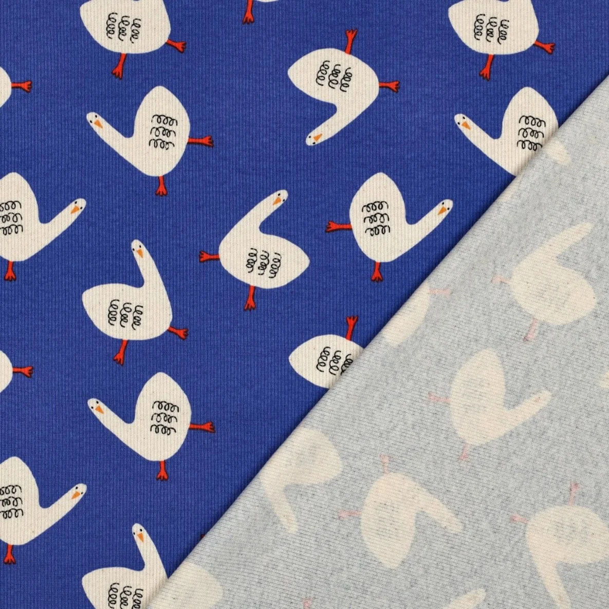 Bio Rippjersey Jennifer Bouron Gänse Blau