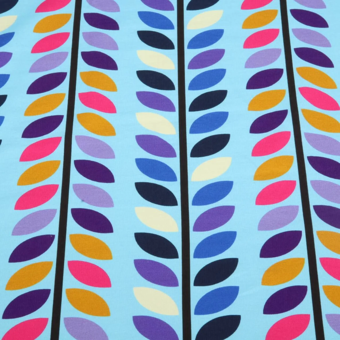 Bio Sommersweat "Beetles & Bugs" Moonflower Blau