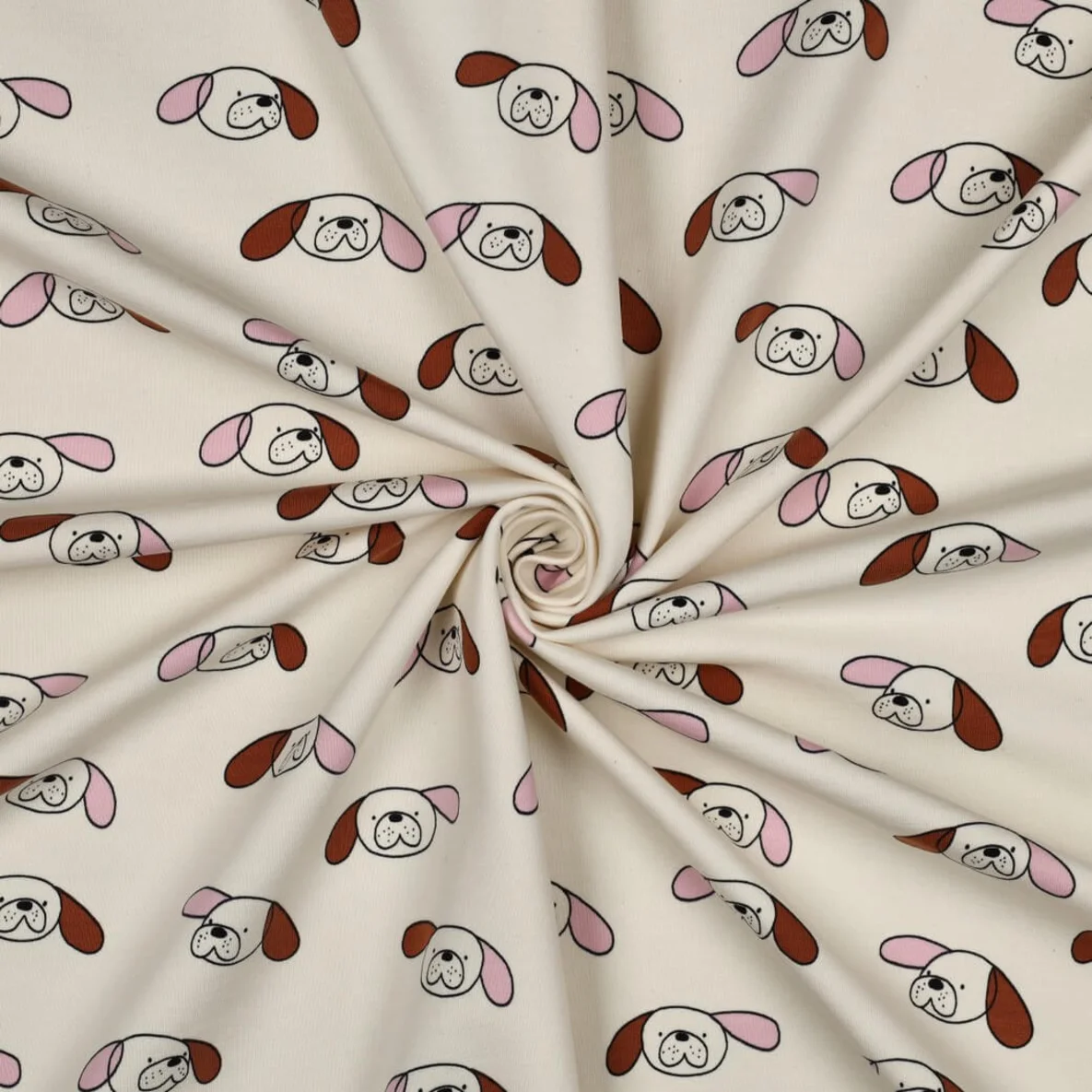 Bio Sommersweat French Terry Jennifer Bouron Hunde Ecru Rosa